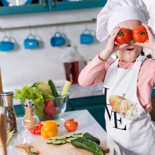 Tablier Enfant Modern Watercolor Orange Pumkin With Love