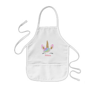 Tablier Enfant Monogramme de l'arc en ciel Unicorn personnalisé K
