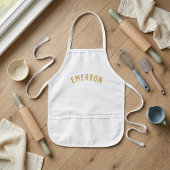 Tablier Enfant Monogramme de nom personnalisé | Or