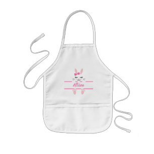 Tablier Enfant Monogramme personnalisé de lapin de Pâques