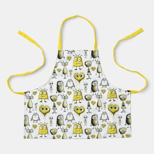 Tablier enfant Monstre Jaune (Recto)