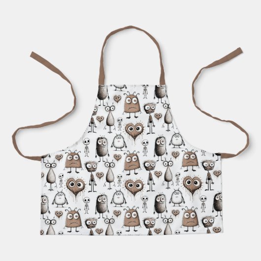 Tablier enfant Monstre Marron (Recto)
