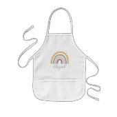 Tablier Enfant Nom d'enfant Boho Tons Terreux Pastel (Devant)