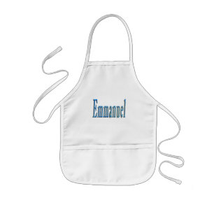 Tablier Enfant Nom Emmanuel Bleu,