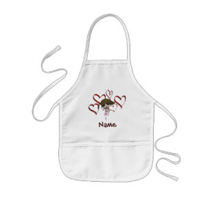 Tablier Enfant Nom personnalisé monogramme avec chiot mignon et c