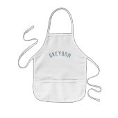 Tablier Enfant Nom personnalisé Monogramme | Dusty Blue (Devant)