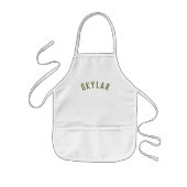 Tablier Enfant Nom personnalisé Monogramme | Olive (Devant)