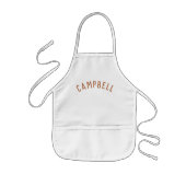 Tablier Enfant Nom personnalisé Monogramme | Rouille (Devant)