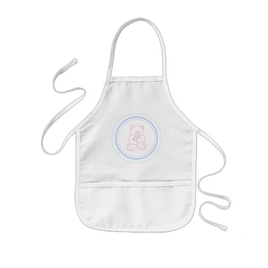 Tablier Enfant Nounours de bleus layette (Devant)