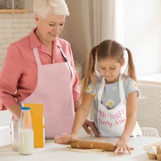 Tablier Enfant Oh Baby Personnalisé Fille Rose