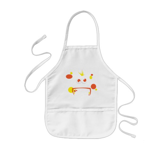 Tablier Enfant Orange Monster Face Apron pour enfants (Devant)