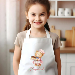 Tablier Enfant Ours en peluche personnalisé de boulangerie mignon