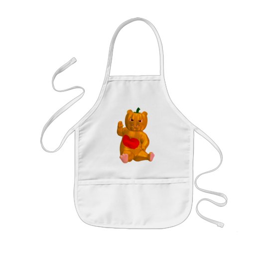 Tablier Enfant Ours orange (Devant)
