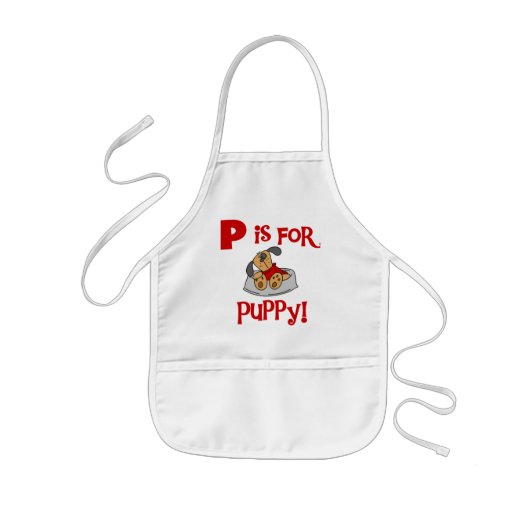 Tablier Enfant P est pour Puppy Tshirts and Gifts (Devant)
