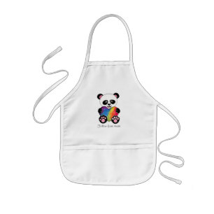 Tablier Enfant Panda mignon d'aquarelle avec le coeur