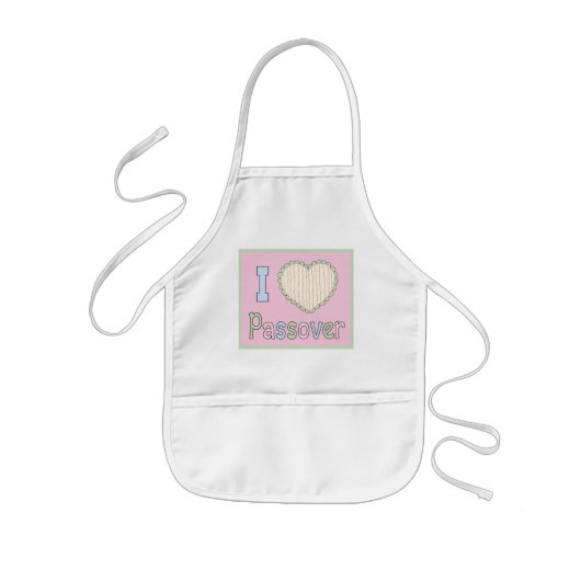 Tablier Enfant Passover Apron pour enfants "I Love Passover" (Devant)