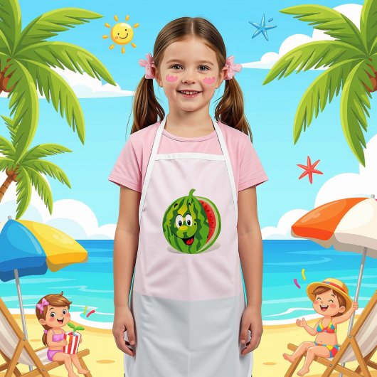 Tablier Enfant Pastèque mignonne et drôle