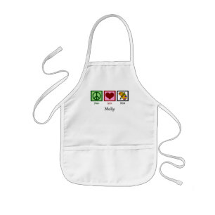 Tablier Enfant Peace Love Peinture Cute Custom Art Class Enfants