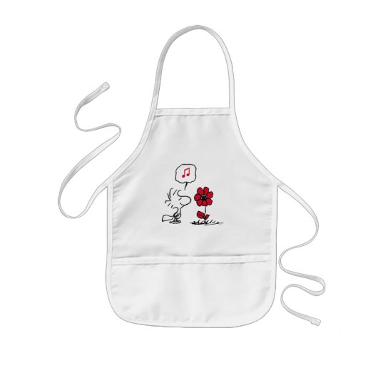 Tablier Enfant PEANUTS | Motif rouge et noir (Devant)