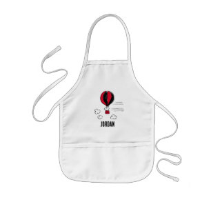 Tablier Enfant PEANUTS   Motif rouge et noir   Ajouter Votre Nom