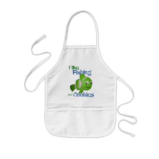 Tablier Enfant Pêche et biscuits (verts) (Devant)