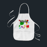 Tablier Enfant Peinture Splats Apron personnalisé pour enfant<br><div class="desc">Un tablier lumineux et coloré pour votre artiste en herbe. Un arc-en-ciel de peinture est étalé à travers le design avec la capacité de personnaliser avec le nom de votre enfant ou le nom de l'école. Vous pouvez également laisser vide. Cette conception peut également être utilisée sur des tabliers pour...</div>