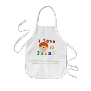 Tablier Enfant Peinture sur le visage de petit garçon à la tête r