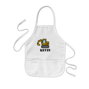 Tablier Enfant Pelle de construction de jouet jaune personnalisée