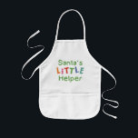 Tablier Enfant Père Noël Little Helper<br><div class="desc">Un design festif et coloré pour les enfants Noël. Lit "Père Noël Little Helper" en couleurs arc-en-ciel.</div>