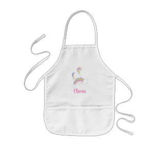 Tablier Enfant Personnalisation de l'Unicorne Magique Rainbow