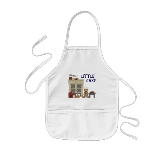 Tablier Enfant Petit Chef Ours en Peluche Cuisine Primitive Campa (Devant)
