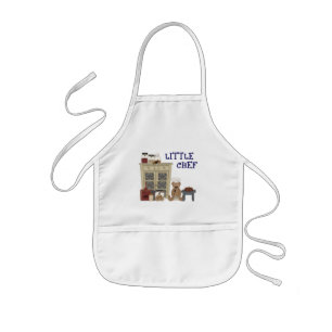 Tablier Enfant Petit Chef Ours en Peluche Cuisine Primitive Count