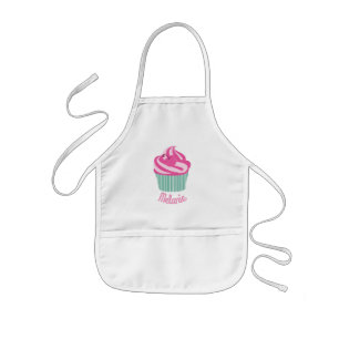 Tablier Enfant Petit gâteau rose mignon personnalisé