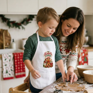 Tablier Enfant Petit testeur de biscuits du Père Noël