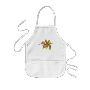 Tablier Enfant Poinsettia rose et jaune fantaisie