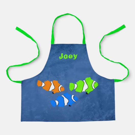Tablier Enfant Poisson Clown Chef Personnalisé (Recto)