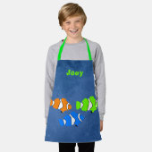 Tablier Enfant Poisson Clown Chef Personnalisé (Porté)