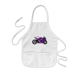 Tablier Enfant Purple sports motorcycle cartoon