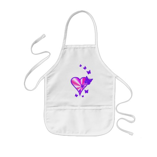 Tablier Enfant Rainbow heart and Butterfly (Devant)