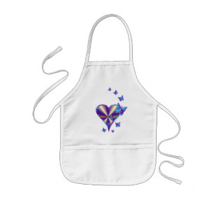Tablier Enfant Rainbow heart and Butterfly