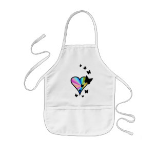 Tablier Enfant Rainbow heart and Butterfly