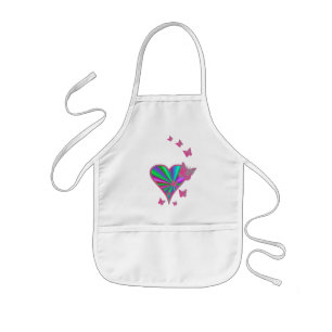 Tablier Enfant Rainbow heart and Butterfly