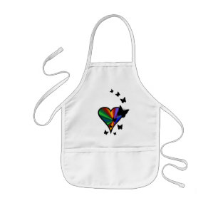 Tablier Enfant Rainbow heart and Butterfly