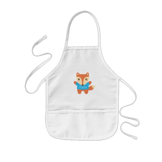 Tablier Enfant Renard Mignon avec Nom (Devant)