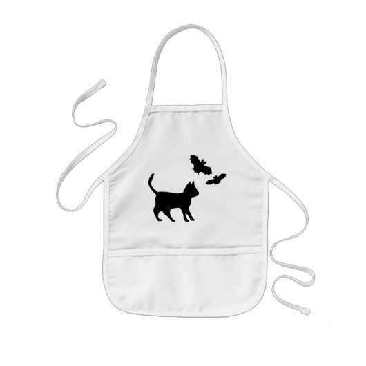 Tablier Enfant Schwarzer Kater mit Fledermaus (Devant)