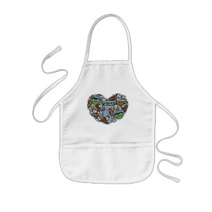 Tablier Enfant Sésame Sésame   Oscar the Grouch Doodle Heart