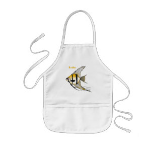 Tablier Enfant Striped angelfish cartoon