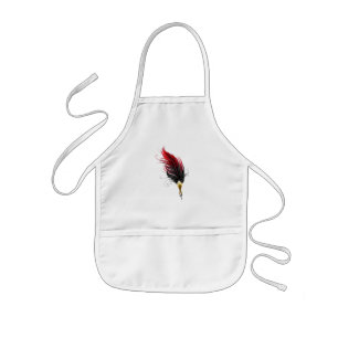 Tablier Enfant Stylo rouge en plumes avec nib or