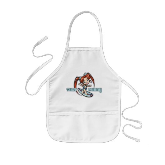 Tablier Enfant Surf Bunny Surfer Girl Cartoon (Devant)