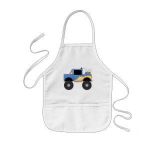 Tablier Enfant T-shirts et cadeaux bleus de camion de monstre
